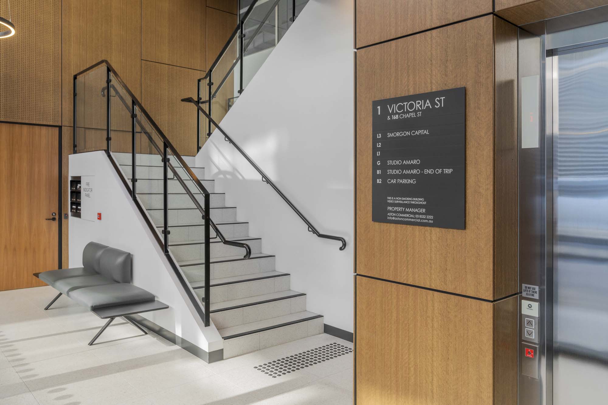 S2K AM Series lift directory at 1 Victoria Street Windsor